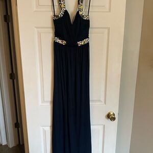 City Triangles Navy Blue Embellished Dress